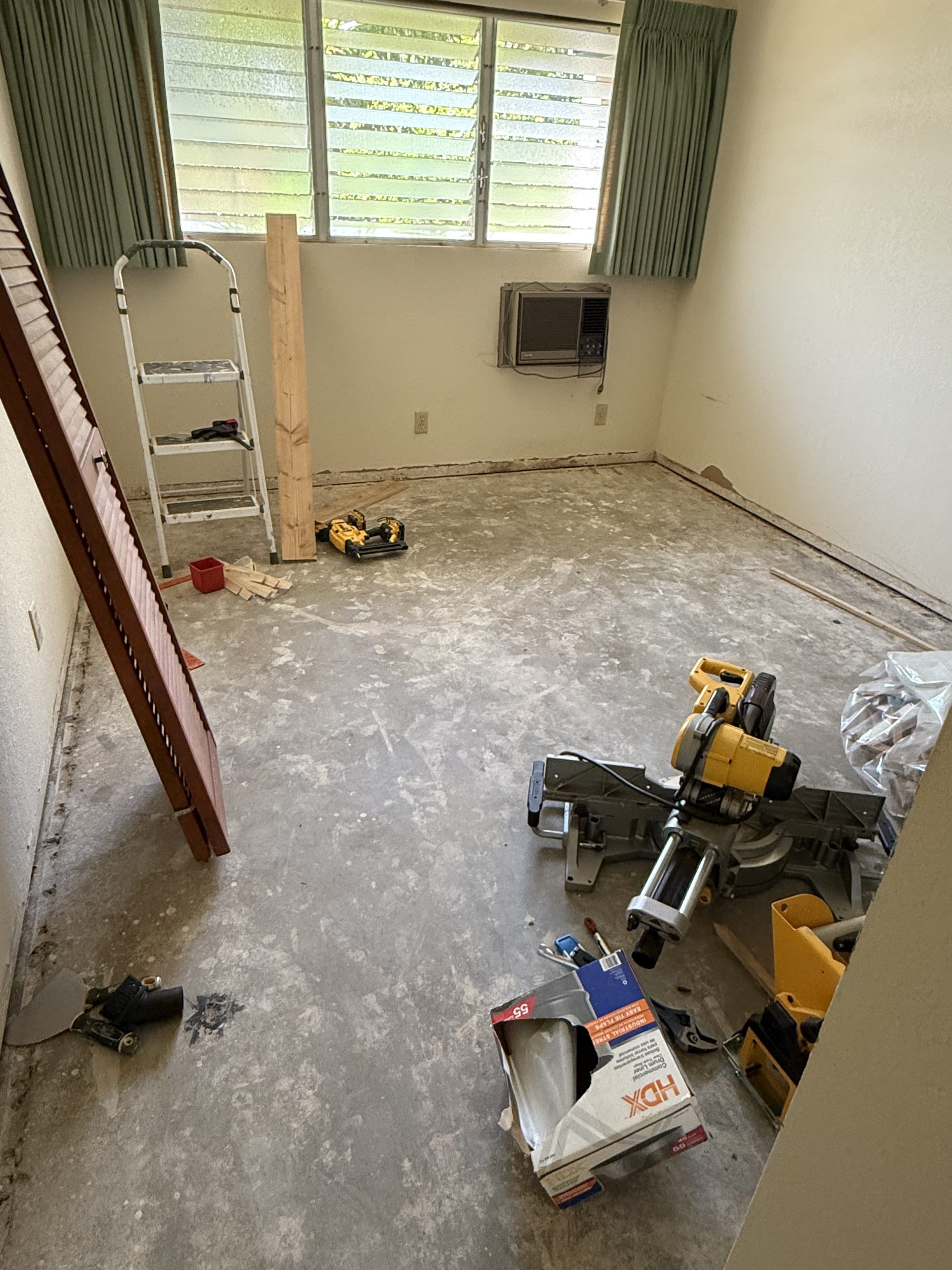 took out old carpet