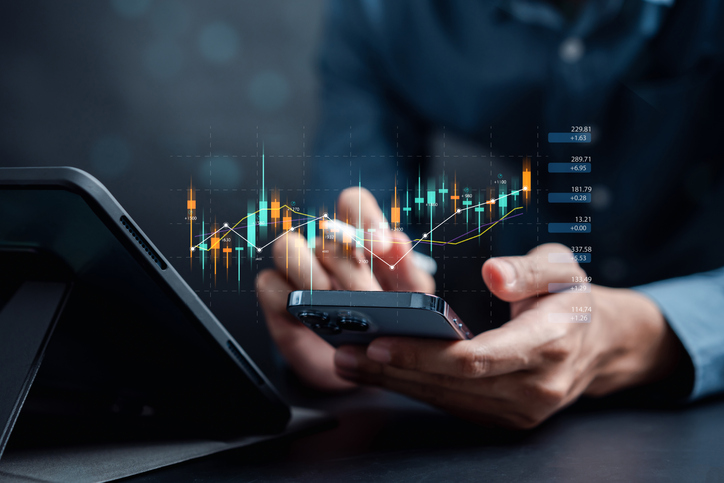 An investor on their smartphone.